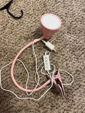 Amazon Pink Clip-On LED Lamp with Flexible Gooseneck